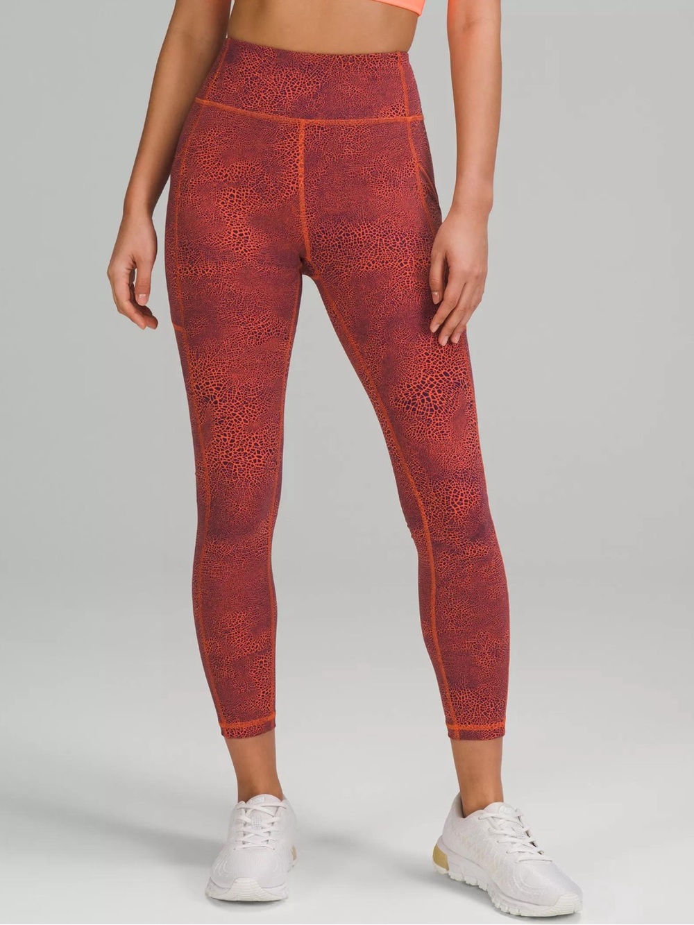 lululemon Invigorate High-Rise Tight 25” XS Crackle Glaze Orange Larkspur